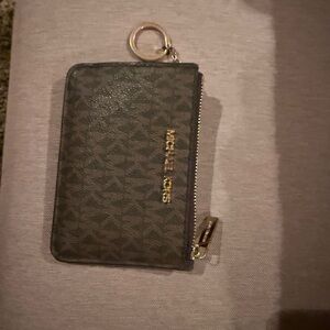 Michael Kors Gold and Brown Zip Pouch